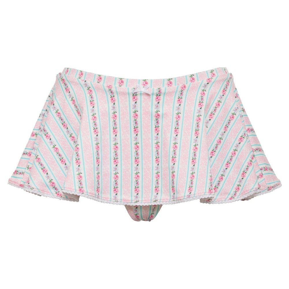 Frankies Bikinis Izabella Floral Swim Skirt Bikini Bottom in French Holiday